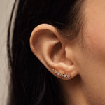 TAI JEWELRY | Elegant Gold Climbers With Cz Accents | Earrings |