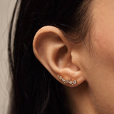 TAI JEWELRY | Elegant Gold Climbers With Cz Accents | Earrings |