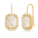 TAI JEWELRY | Emerald Cut CZ Halo Drop Earrings | Earrings |