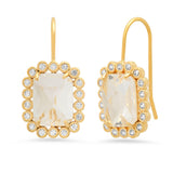 TAI JEWELRY | Emerald Cut CZ Halo Drop Earrings | Earrings |