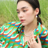 TAI JEWELRY | Emerald Cut Glass and Pearl Drop Earrings | Earrings |