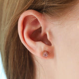 TAI JEWELRY Earrings Enamel Bezel Heart Studs