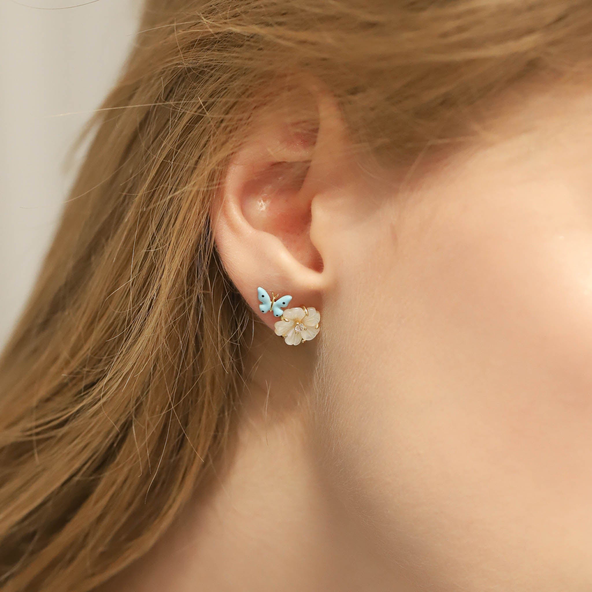 TAI JEWELRY | Enamel Butterfly Studs | Earrings |