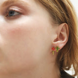 TAI JEWELRY Earrings Enamel Cactus and Desert Rose