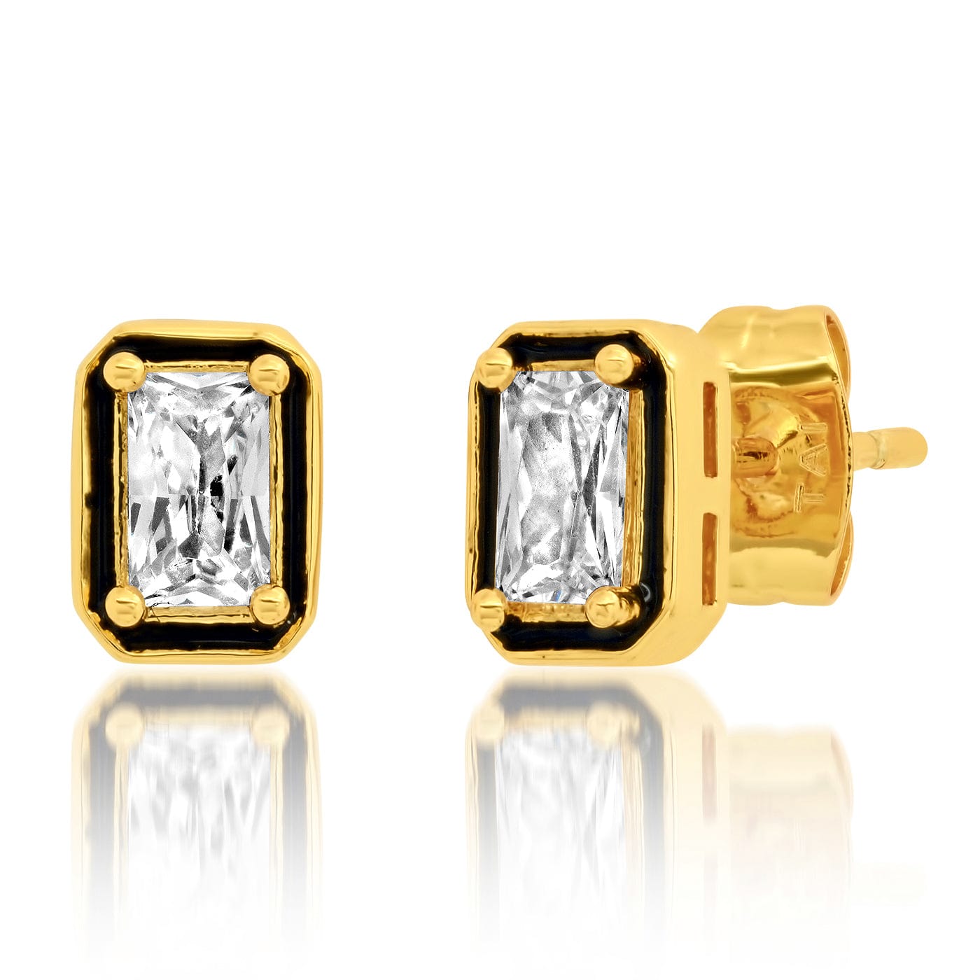TAI JEWELRY | Enamel CZ Baguette Studs | Earrings |