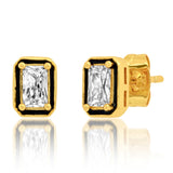 TAI JEWELRY | Enamel CZ Baguette Studs | Earrings |