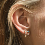 TAI JEWELRY | Enamel Eye Stud With CZ Dangle | Earrings |
