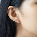 TAI JEWELRY | Enamel Heart Studs With CZ Accent | Earrings |