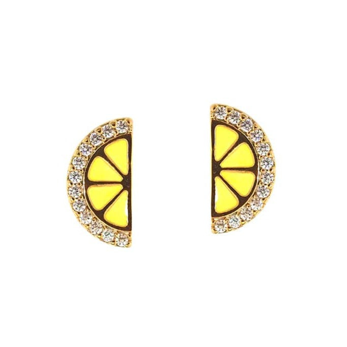 TAI JEWELRY Earrings Enamel Lemon Slice Studs