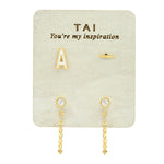 TAI JEWELRY | Enamel Monogram Stud Set | Earrings |