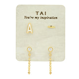 TAI JEWELRY | Enamel Monogram Stud Set | Earrings |