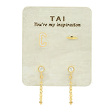 TAI JEWELRY | Enamel Monogram Stud Set | Earrings |