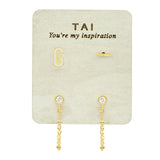 TAI JEWELRY | Enamel Monogram Stud Set | Earrings |