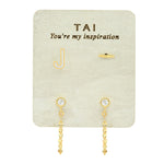 TAI JEWELRY | Enamel Monogram Stud Set | Earrings |