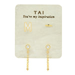 TAI JEWELRY | Enamel Monogram Stud Set | Earrings |