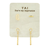 TAI JEWELRY | Enamel Monogram Stud Set | Earrings |