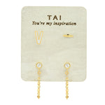 TAI JEWELRY | Enamel Monogram Stud Set | Earrings |
