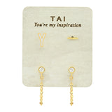 TAI JEWELRY | Enamel Monogram Stud Set | Earrings |