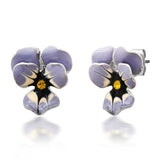 TAI JEWELRY | Enamel Pansy Studs | Earrings |