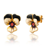 TAI JEWELRY Earrings Enamel Pansy Studs