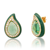 TAI JEWELRY | Enamel Teardrop Gemstone Studs | Earrings |