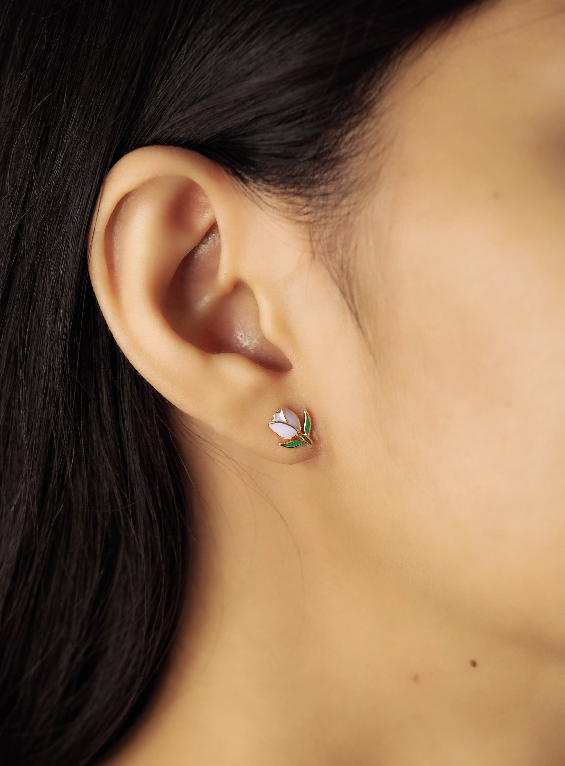 TAI JEWELRY | Enamel Tulip Studs | Earrings |