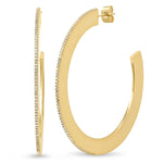 TAI JEWELRY | Extra Large Flat Hoops With Pave CZ Accents | Earrings |