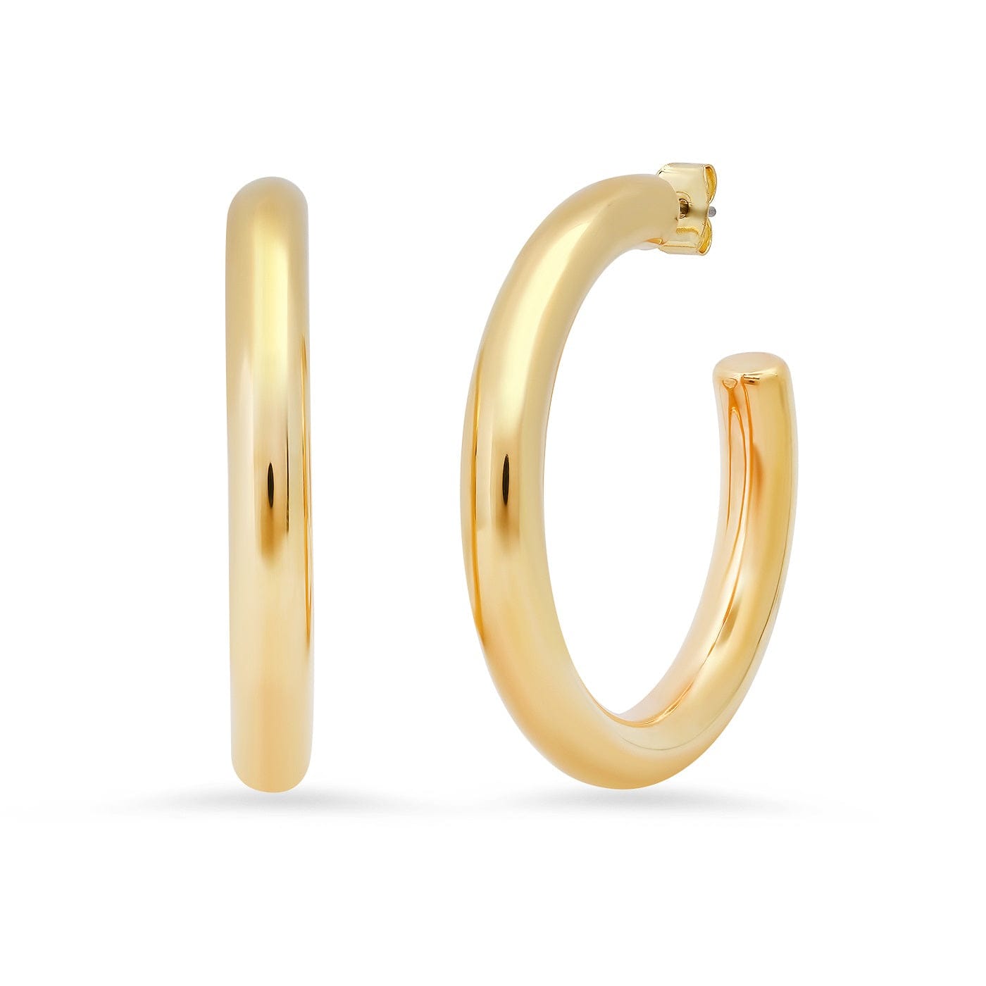 TAI JEWELRY Earrings Extra Large Gold Tubular Hoops