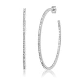 TAI JEWELRY Earrings Silver Extra Large Pave Cz Hoops