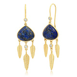TAI JEWELRY Earrings LAPIS Feather Stone Drop Earrings