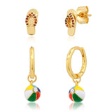 TAI JEWELRY | Flip Flop and Beach Ball Stud and Huggie Set | Earrings |