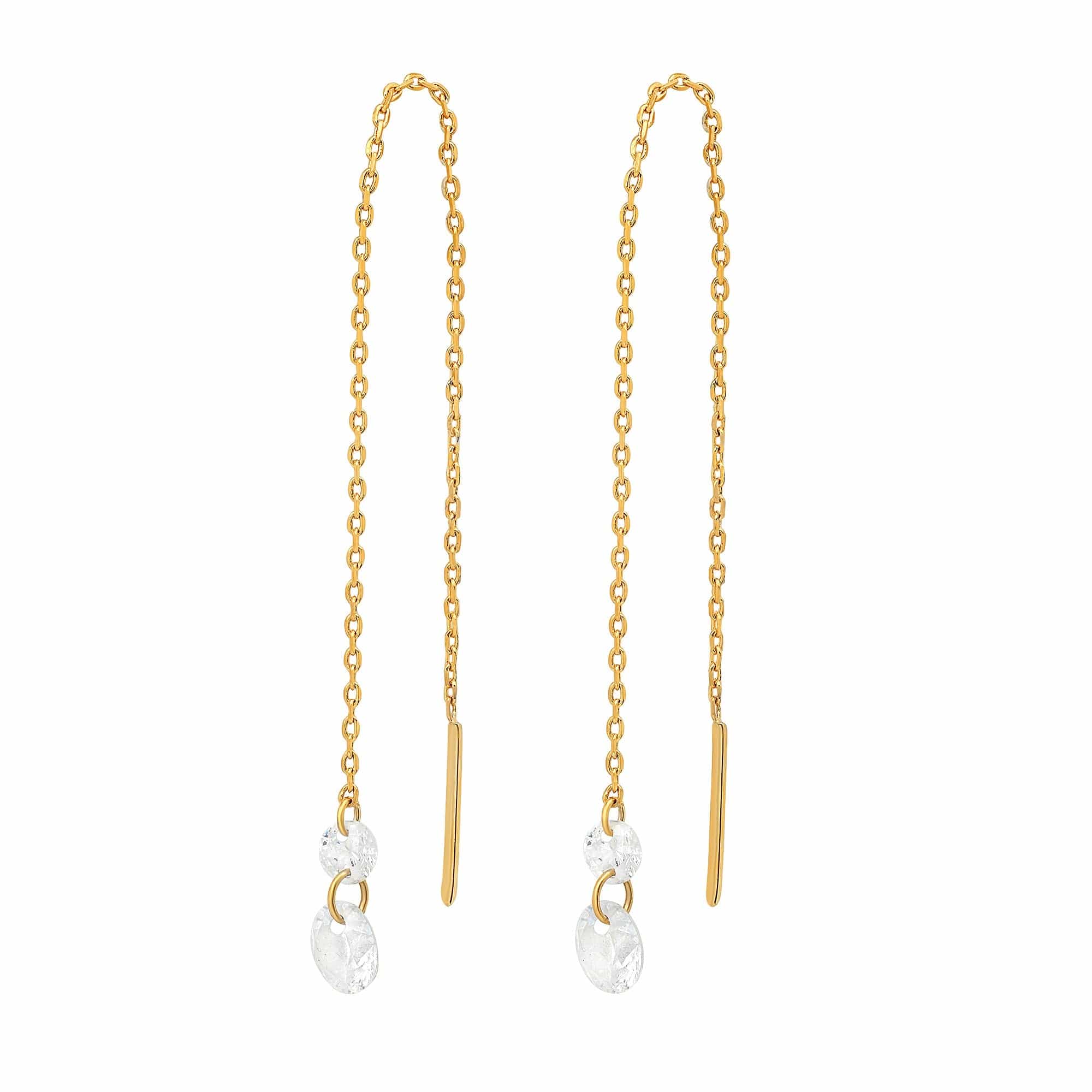 TAI JEWELRY | Floating Gem Drop Threaders | Earrings |