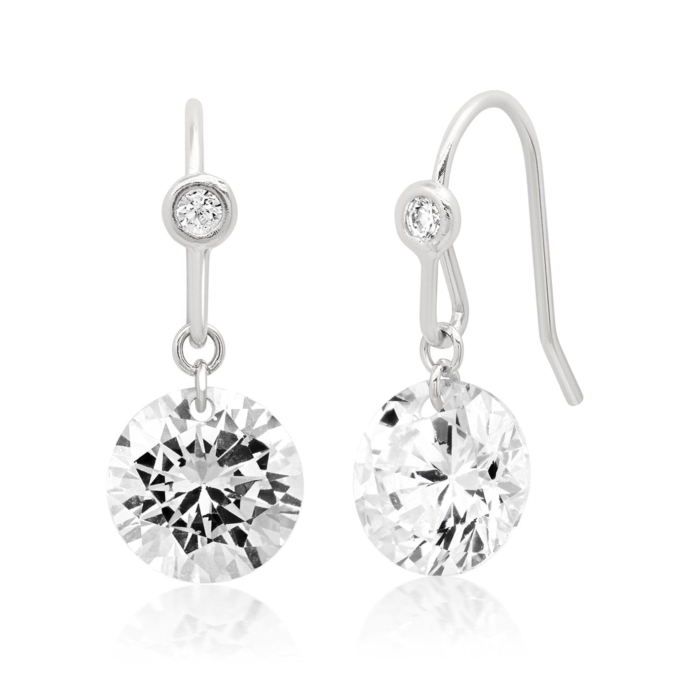TAI JEWELRY Earrings Silver Floating Solitaire Drop Earring