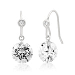 TAI JEWELRY Earrings Silver Floating Solitaire Drop Earring