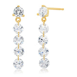 TAI JEWELRY Earrings Floating Stones Cz Linear Drop Earring