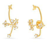 TAI JEWELRY | Floral Ear Jacket Climber | Earrings |