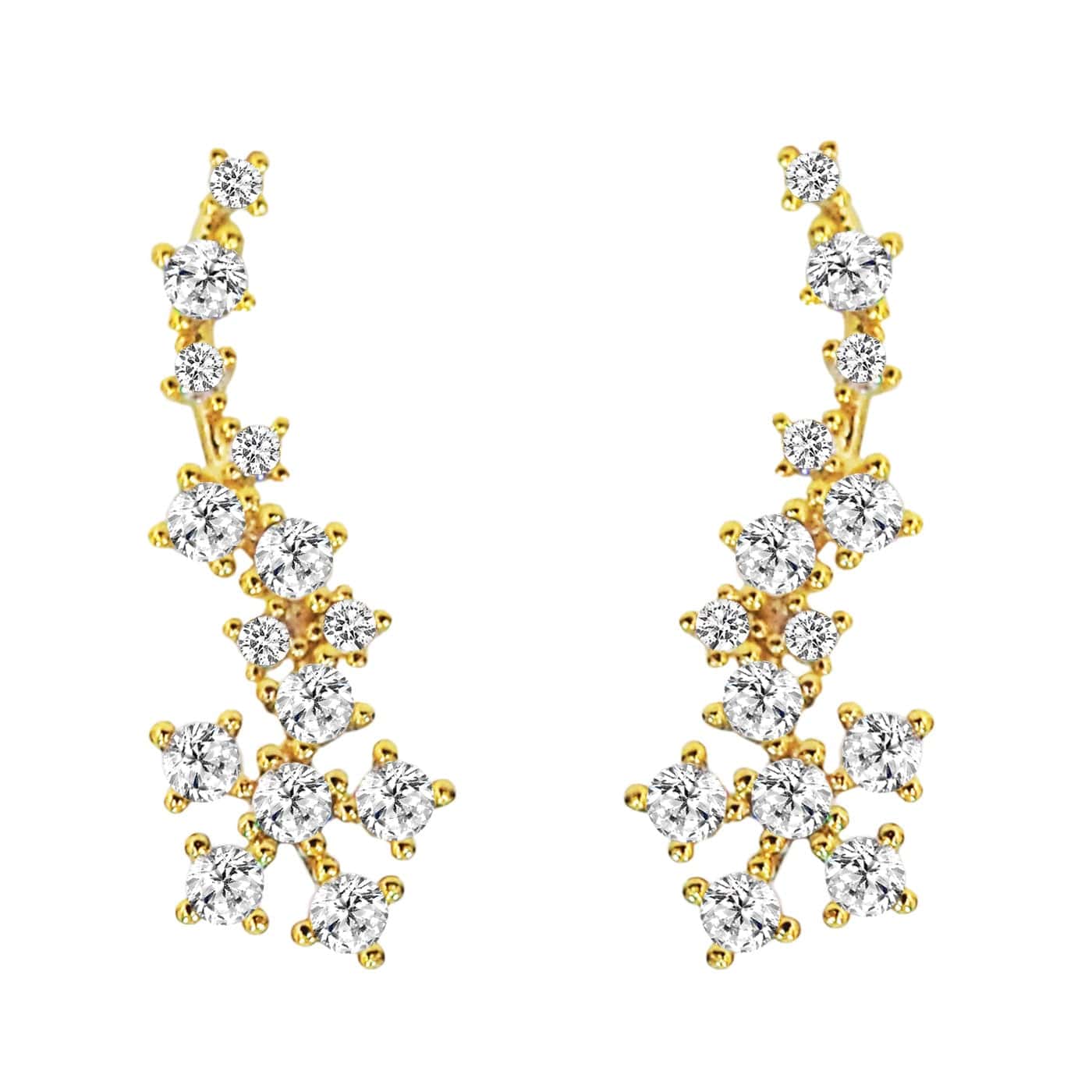 TAI JEWELRY Earrings Flower Cz Crawler