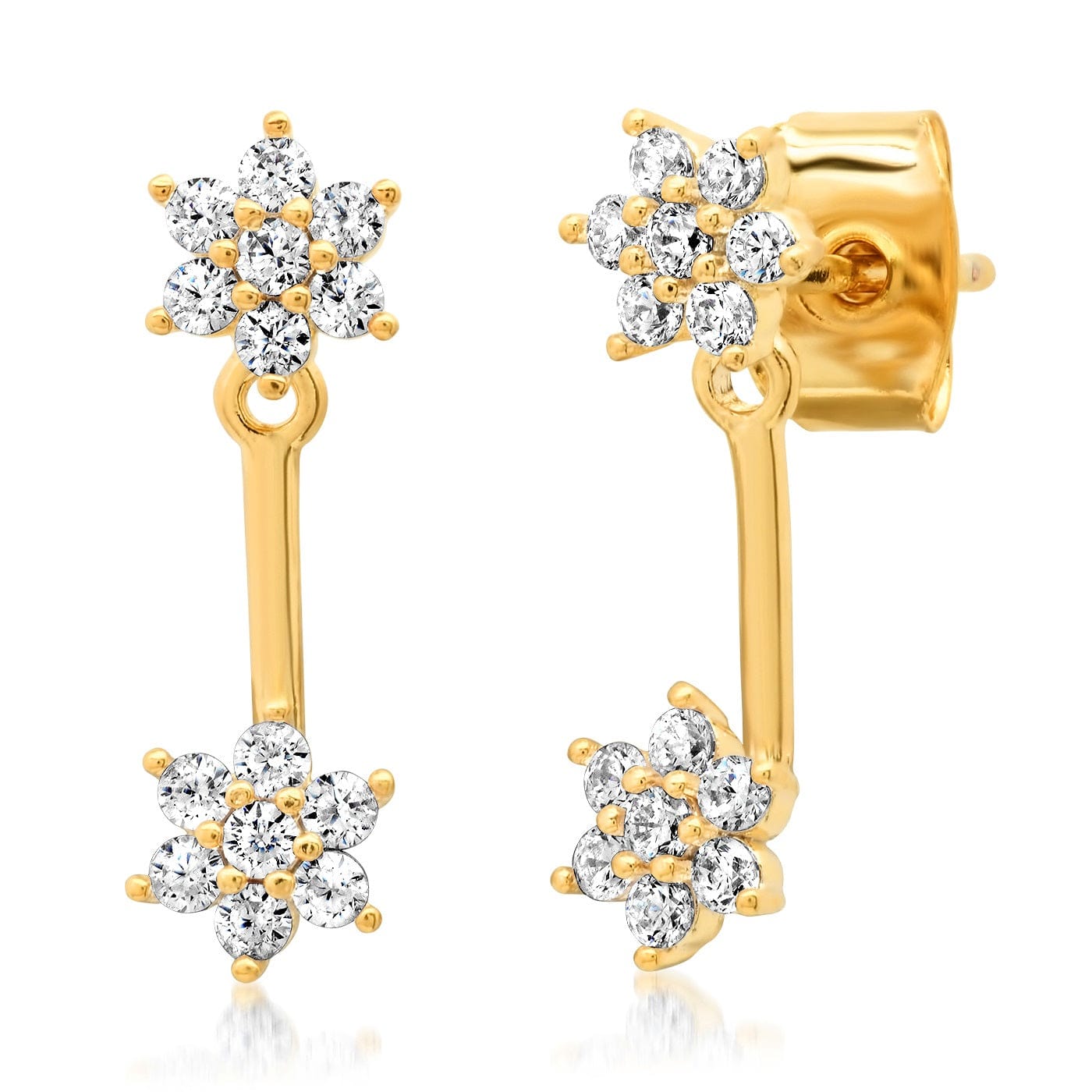 TAI JEWELRY | Flower Cz Ear Jacket | Earrings |
