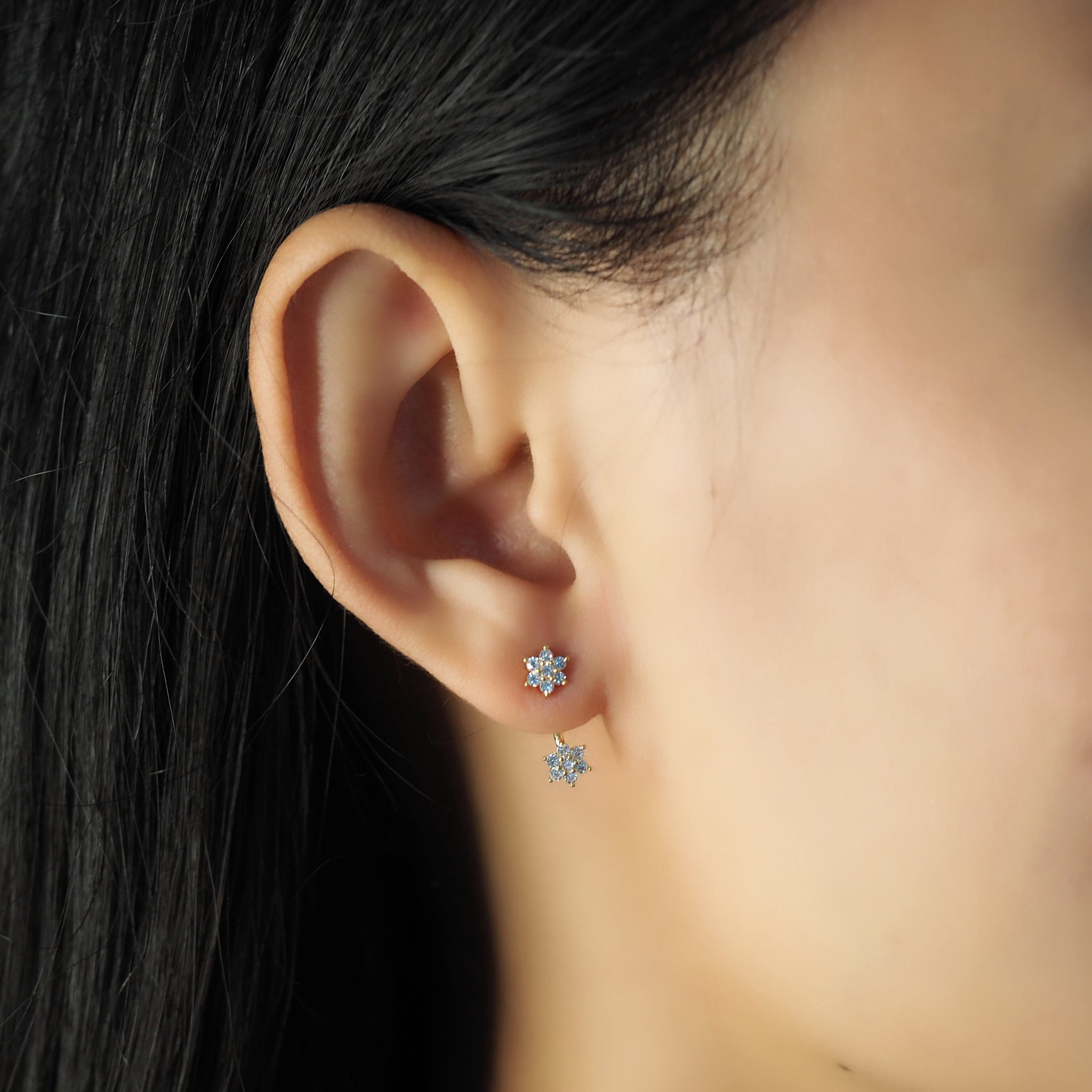 TAI JEWELRY | Flower Cz Ear Jacket | Earrings |