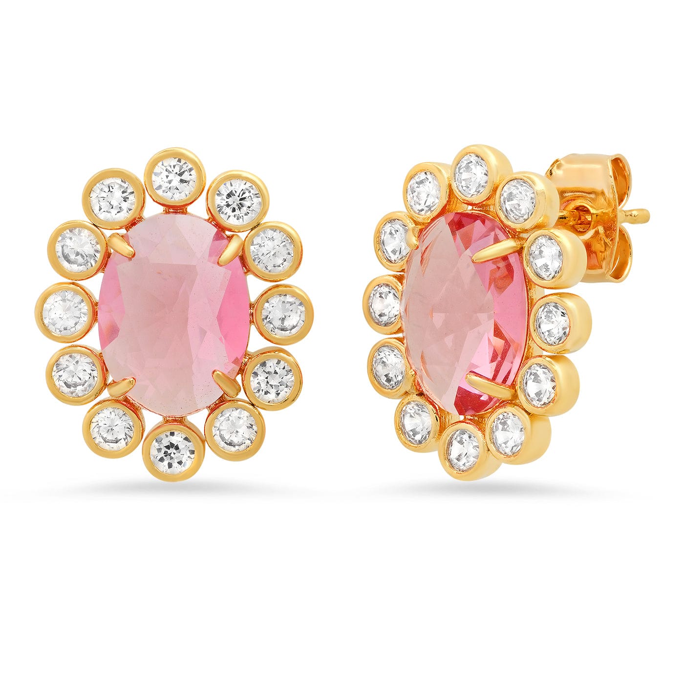 TAI JEWELRY Earrings Flower Studs With Rose Center