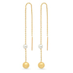 TAI JEWELRY Earrings Freshwater Pearl Station Drop Threader