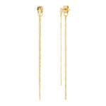 TAI JEWELRY Earrings Front Back Linear Anchor Chain Duster Earrings with CZ