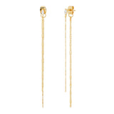 TAI JEWELRY Earrings Front Back Linear Anchor Chain Duster Earrings with CZ