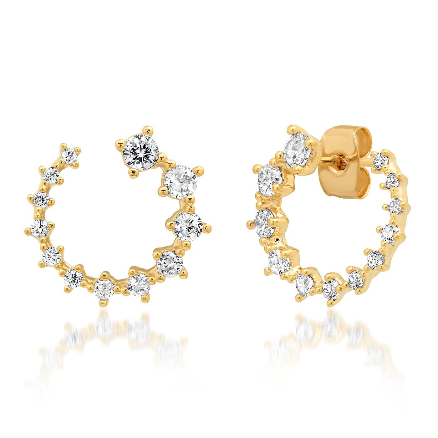 TAI JEWELRY Earrings Front Facing Graduated Cz Hoop