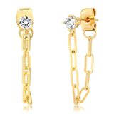 TAI JEWELRY | Front To Back Chain Link Stud Earring | Earrings |