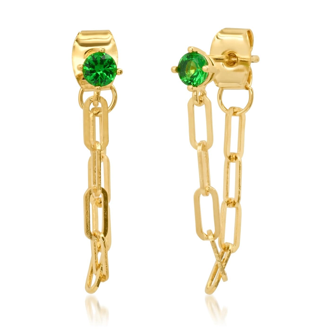 TAI JEWELRY | Front To Back Chain Link Stud Earring | Earrings |
