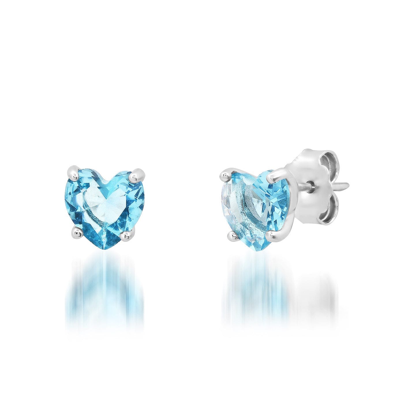 TAI JEWELRY Earrings Aqua Glass Heart Studs
