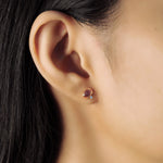 TAI JEWELRY Earrings Glass Oval Stud With Tiny Star Accent