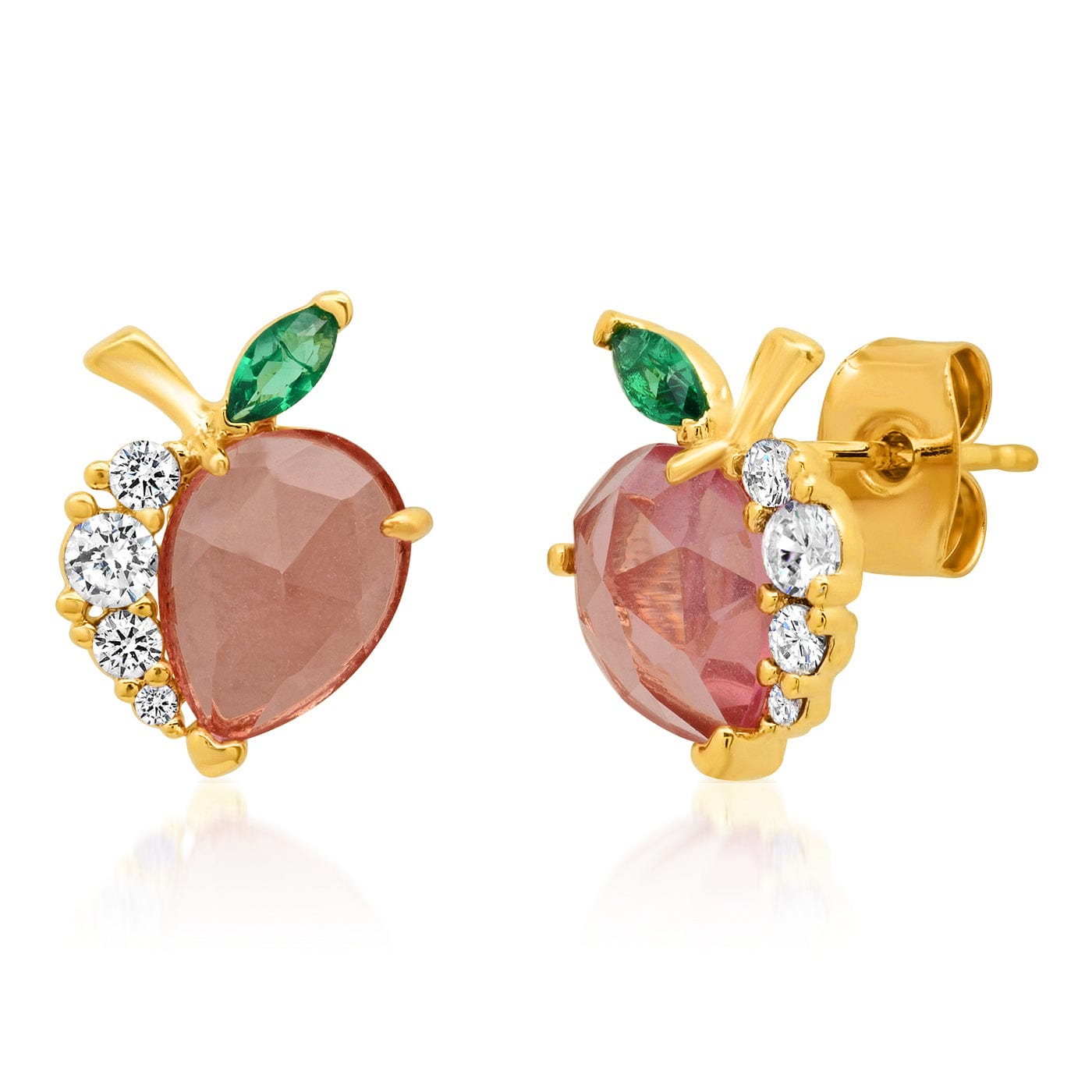 TAI JEWELRY Earrings Glass Peach Studs