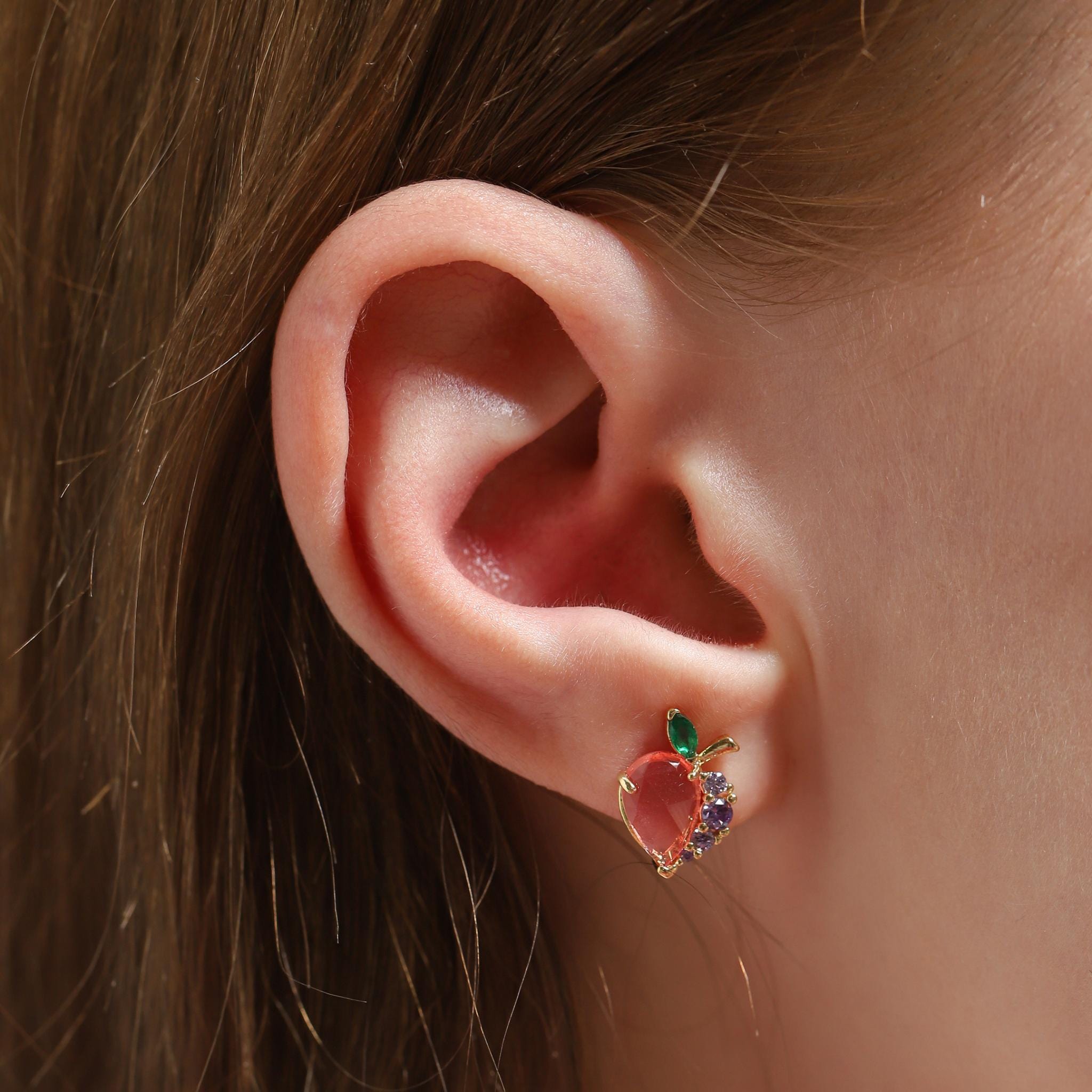 TAI JEWELRY | Glass Peach Studs | Earrings |
